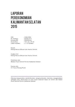 Laporan Perekonomian Kalimantan Selatan 2015